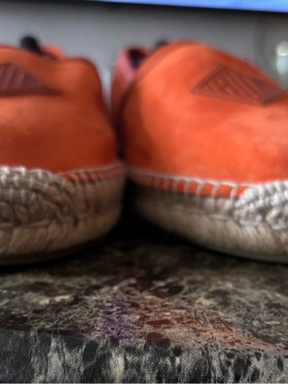 Men’s Ralph Lauren Purple Label Bow Detail Suede Espadrilles sz 11 (orange) - Picture 7 of 12